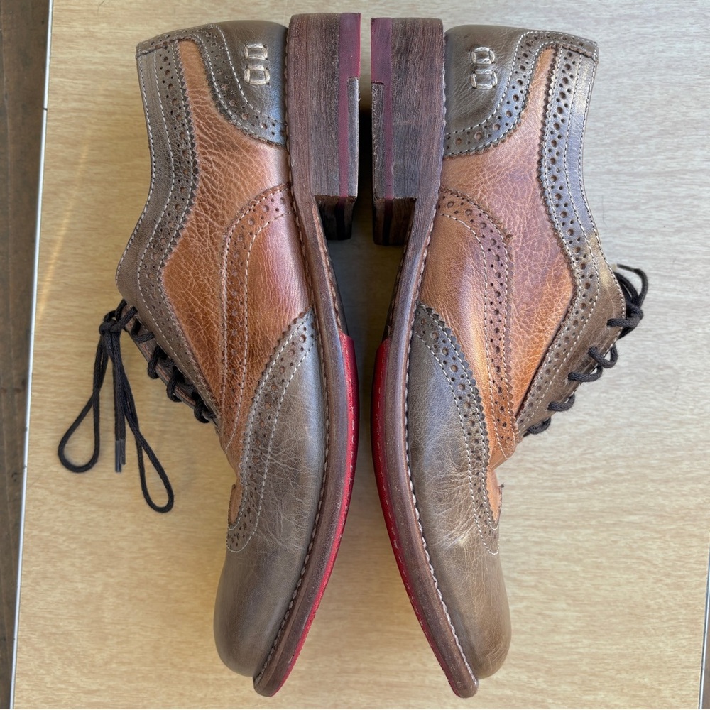 Bed Stu Lita Leather Wingtip Oxford Lace-Up Brogue Detail Shoes In Brown Sz 7 - Picture 11 of 16
